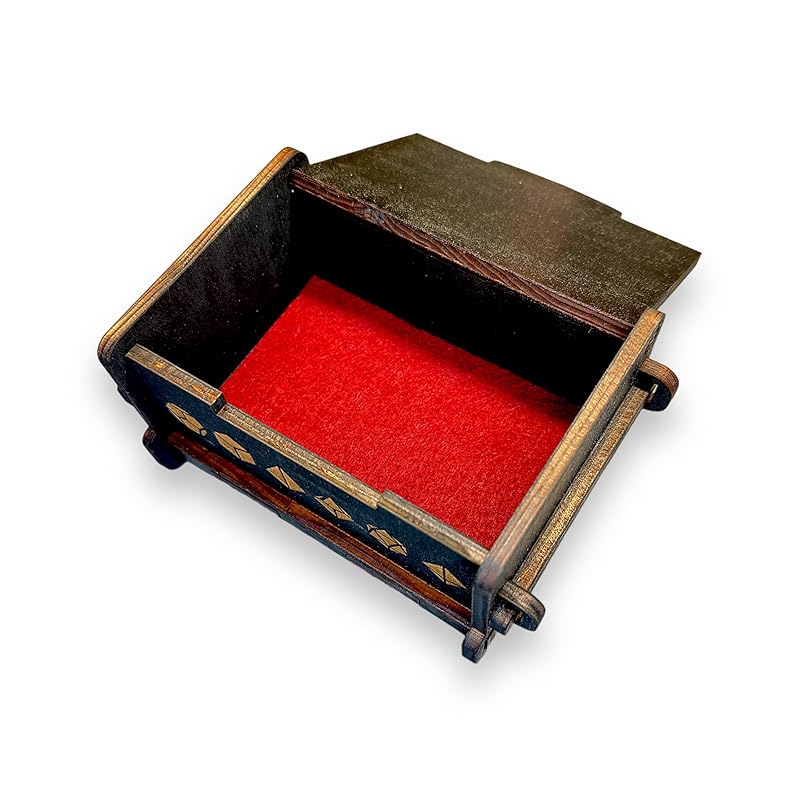 Dice Box - BLACK - 6x4x3 Also holds jewelry and great for desks and desk top items (Barbarian)