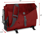 ENHANCE Collector's Edition RPG Player's Essentials DnD Bag - Dragon Hide Exterior Messenger Bag Fits 2-4 Books, Binders, Dice & Accessories, with 17 inch Laptop Slot, Battlemap Straps (Dragon Red)