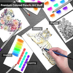Drawing Kit,98PCS Drawing & Art Supplies Kit-Include Graphite Sketch Pencils,Colored Pencils,Charcoal Pencils Art Set and Portable Case,Ideal for Adults,Teens,Artists and Hobbyists
