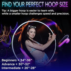 UltraHoop Remote LED Hoop - Wireless Control 60 Color Changing LED Lights w/ 300+ Modes & Patterns - Rechargeable Battery, HDPE Collapsible, Advanced to Beginner Hoola Hoops - 26” x 5/8" OD - UltraPoi