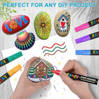 IVSUN Paint Pens Paint Markers, 36 Colors Oil-Based Waterproof Art Marker Pen Set, Never Fade Quick Dry and Permanent, Works on Rocks, Wood, Fabric, Plastic, Canvas, Glass, Mugs, DIY Craft