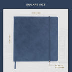 Beechmore Books Square Sketchbook – 8x8 Premium Vegan Leather Bound Large Sketch Book Hardcover with 156 Thick 160gsm Perforated Ivory Pages, Blank Sketch Pad, Gift Boxed Back Pocket, Ribbon Bookmark