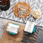 Magnetic Wrist Sewing Pincushion with 100 Pieces 1.5 Inch Ball Head Sewing Pins Set Wrist Magnetic Pin Holder Gift Supplies(Blue)