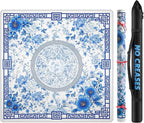 Mahjong Mat for Table 33x33 Inch, No-Crease, Anti-Slip, Noise-Reducing American Mahjong Mat, Mahjong Table Mat with Carry Bag,Neoprene Mahjong Mat for Poker, Card, Board(Blue)