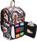 ENHANCE Designer Edition TCG Backpack - MTG Deck Bag Card Binder Space, TCG Deck Box Storage, MTG Playmat Holder - Card Storage Compatible with Magic the Gathering, Pokemon, Lorcana (Canvas Tropical)