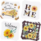 Cocktail Napkins 80 Pack 2 Ply Floral Beverage Luncheon Dinner Paper Napkins Flower Print Disposable Napkins for Wedding Thanksgiving Anniversary Celebrations, 5X5 Inches Folded