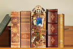 Tonecheer DIY Book Nook Kit for Adults, 3D Wooden Puzzle Bookend Miniature House Kit, Booknook Bookshelf Insert Decor with Dust Cover and LED Lights Gifts (Magical Library)