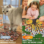 Napzy Puzzle Mat Rollup Puzzle Mats for Jigsaw Puzzles Storage Puzzles Matt Roll Up Board Saver with 8 Sorting Trays 1 Drawstring Bag Jigsaws Table for Up to 1500PCS