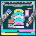 NEW American Mahjong Game Set,166 Premium White Tiles with Portable Metal Dices，4 All-in-One Racks with Pushers, Mah-Jong Games Sets, Ma Jong Tile Game FASHION