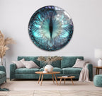 My Photostation.com 24''(60cm) Diameter Mystical Dragon Eye Round Glass Wall Art Tempered Glass Printing Wall Decor Large Wall Art Wall Hangings
