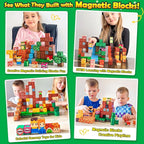 100PCS Magnetic Blocks Magnetic Building Blocks Sensory Toys for Kids Ages 3-5 6-8 8-12 Kids Game Toys for 3+ Year Old Boys & Girls, 3 4 5 6 7 8 9 10 Year Old Boy Birthday