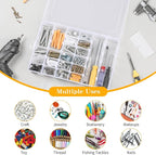 Plastic Organizer Container Box,36 Large Grids Clear Plastic Bead Organizer with Adjustable Dividers Craft Organizers Box for Bead,Jewelry,DIY Crafts,Art,Small Items Storage (Clear-1pack-36 Grids)