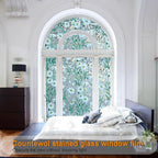 Window Privacy Film Stain Glass Window Film Rainbow Window Film Window clings Non-Adhesive Reusable Decorative for Room (Daisy Rainbow, 35.4 x 78.7 in)