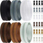 DOITEM 5# Zippers 12 m Nylon Endless Zip Set with Slider and Zip for Sewing and Crafts (6 Colors)
