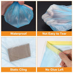 uxcell Pre-Taped Masking Film, 4.9ft x 66ft Plastic Paint Drop Cloth with Medium-Tack Painters Tape for Painting Spraying Protection Blue Film 6Pcs