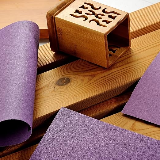Sandpaper 60 Grit, Wet Dry Sanding Sheets 9 x 11 Inch, Advanced White Fused Alumina Abrasive Sander Paper for Wood Furniture Finishing, Metal Sanding, Automotive Polishing, Purple,12-Sheets