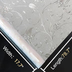 Window Privacy Film Decorative for Front Door, Bathroom Static Cling Stained Glass Sticker Opaque Heat Control UV Blocking Non-Adhesive for Home Windows,Horsetail