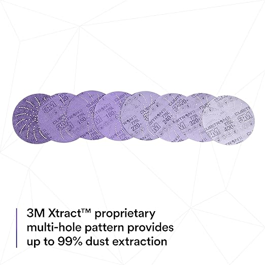 3M Xtract Cubitron II Hookit Clean Sanding Film Disc 775L, 180+, 5 in, Pack of 50 Hook and Loop Sanding Discs for Paint Preparation and Removal, General Sanding, Refining, Blending, and Featheredge