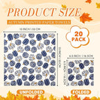Crtiin 20 Pack Fall Decoupage Napkins Autumn Napkins Floral Pumpkin Maple Leaf Decorative Paper for Thanksgiving Harvest Birthday Party Beautiful Gorgeous, 20 Styles Each 6.5 Inches