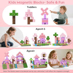 Magnetic Blocks, Magnetic Building Blocks 100pcs, STEM Sensory Toys with Princess Castle Build–Creative Magnet Tiles for Toddlers Ages 3+, Boys & Girls–Christmas Birthday Party Kids Gifts