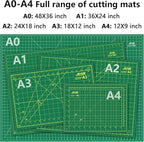 ArtAt Self Healing Cutting Mat: 9"x12" Non-Slip PVC Double Sided 5-Ply A4 Art Craft Rotating Mat, Rotary Cutting Mat for Quilting, Sewing Crafts Hobby Fabric Precision Scrapbooking Project Green