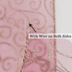 MEEDEE Red Gold Swirl Wired Ribbon 2.5 Inch Dark Red Sheer Ribbon with Gold Swirl Glitter Wired Ribbon Organza Sheer Ribbon 25 Yards Burgundy Sheer Christmas Ribbon for Christmas Tree, Wreath Bow