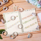 Whaline 12 Rolls Spring Floral Washi Tape Foil Gold Colorful Flowers Masking Tape 15mm Watercolor Plants Spring Decorative Washi Tape Sticker for Holiday Scrapbook Journal DIY Craft Gift Wrapping