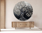 My Photostation.com 24''(60cm) Diameter Twilight Tree of Life Round Glass Wall Art Tempered Glass Printing Wall Decor Large Wall Art Wall Hangings