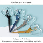 OfficeGoods 9” Stainless Steel Acrylic Scissors for Office and Home - Aesthetic and Sharp All Purpose Scissors, Perfect for Sewing, Arts and Crafts - Purple Silver Metal