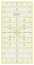 Quilting Ruler 6"x12",Non-Slip Clear Acrylic Sewing Ruler with Easy-to-Read Grid,Yellow & Black Grid Design,Perfect for Fabric,Patchwork,Cutting & Sewing Crafts,Durable Tool for Quilting