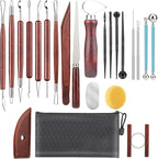 23PCS Clay Tools Sculpting, Ceramic & Pottery Modeling Tool, Ceramics Tools Set, Polymer Tools Kit, Air Dry Clay Tools for Carving, Molding, Pottery Wheel, Crafting Supplies, Pros, Beginners, Adults