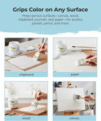 The Crafter's Workshop White Gesso Primer for Acrylic Painting -Boutique Quality, 8 oz Jar