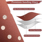 5 Inch Sanding Discs Hook and Loop, 70 PCS 8 Hole Sandpaper Include 120, 240, 320, 400, 600, 800, 1000 Grit for Random Orbital Sander