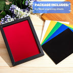 6 Pack 5 x 7 Inch Metal Engraving Sheets Multicolor Laser Engraving Blanks 0.8 mm Anodized Aluminum Sheets for Precision Etching Tool Tip Engraver DIY Interior Signs Badges Crafting