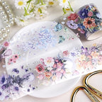 Journaling Scrapbook PET Tapes - Floral Scrapbooking Junk Journal Supplies, Flower Decorative Tapes for Art Crafts, Aesthetic Washi Tapes Scrapbooking Supplies, Floral Journaling Tapes