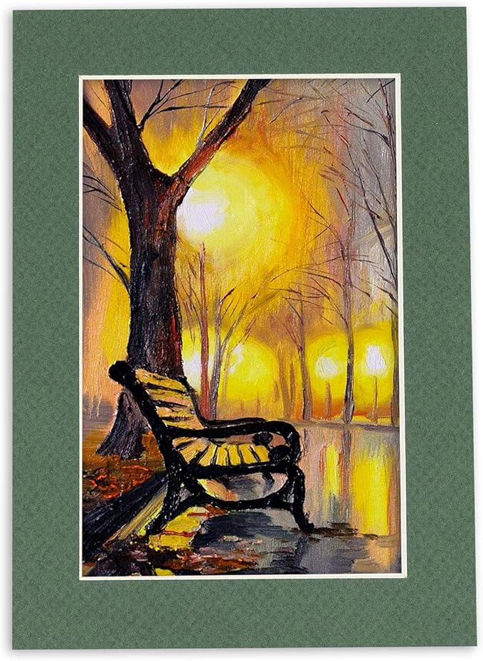 5x7 Mat for 8.5x11 Frame - Precut Mat Board Acid-Free Hunter Green 5x7 Photo Matte For a 8.5x11 Picture Frame, Premium Matboard for Family Photos, Show Kits, Art, Picture Framing, Pack of 100 Mats