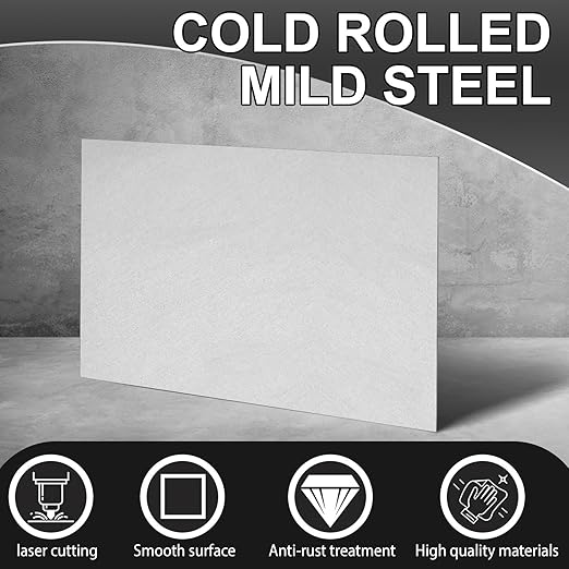 Zonon 8 Pcs 20 Gauge Steel Sheet Metal Cold Roll Steel Sheet 12" x 6" x 0.032" Weldable Metal Roll Steels Plate for DIY Craft Projects Home Auto, Easy to Shape, Weld, Cut and Form