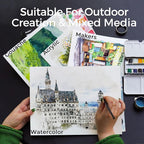 Funto Watercolor Pad, 10×7", 20 Sheets, 140lb/300gsm, 100% Cotton, Cold Press, Glue Bound, Double-Sided, Easy Tear Heavyweight Art Paper for Painting