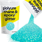 Hemway Polyurethane & Epoxy Resin Glitter 100g / 3.5oz Metallic Crystal Flake Additive for Flooring Jewelry Tumblers Glass Pigment - Chunky (1/40" 0.025" 0.6mm) - Fluorescent Blue