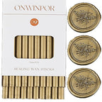 Wax Seal Sticks Bronze, ONWINPOR 20pcs Glue Gun Wax Sealing Sticks for Wax Seal Stamp, Bronze Gold Mini Wax Gun Sticks Suit to 0.28'' Glue Gun, Wedding Invitations, Envelope (Copper)