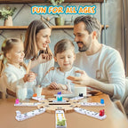 Mexican Train Dominoes Accessories Set with Wooden Hub (Felted Bottom) - Includes 9 Metal Train Markers & 100-Sheet Score Pads - Mexican Train Domino Game Replacement Parts for 2-8 Players Family Game