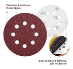 S SATC 150 PCS Sanding Discs 5-Inch 8-Hole Aluminum Oxide Sandpaper for Woodworking Hook and Loop Adhesive for Random Orbital Sander 40 Grit