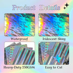 24 Sheets Holographic Cardstock 8.5 x 11in, 250gsm/92lb 6 Mixed Styles Metallic Cardstock Shiny Iridescent Mirror Paper Thick Foil Board for Scrapbook,Card Making,Crafts,Party Decoration (Multicolor)