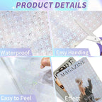 36 Sheets Holographic Sticker Paper,Holographic Laminate Sheets,A4 Size Clear Vinyl Sticker Sheets Self-Adhesive Rainbow Overlay Sheets,11.7 x 8.3 Inches（Heart）