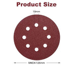 S SATC 150 PCS Sanding Discs 80 Grit Hook and Loop 5 Inch 8 Hole Adhesive Sandpaper for Woodworking and Automotive