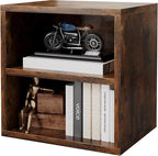 FUSUNBAO Magic DIY Storage Organizer - Stackable Cubes for Home Books, Clothes, Toys-Modular Cubby Storage System-Office Cubical-Bookcase Closet (Antique Brown, 1 Layer Cube)