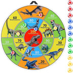 30 Inch LED Dart Board Kids Game,12PCS Sticky Balls,Indoor/Outdoor Sports Carnival Games Yard Party, Suitable for 3 4 5 6 7 8 9 10 Years Old Boys and Girls Birthday Gifts Dinosaur Toys