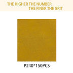 150PCS 240 Grit Gold Sanding Discs, 5-Inch 8-Hole Sandpaper for Random Orbital Sander, for Automotive or Woodworking
