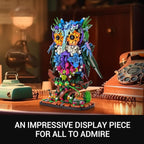 Sillbird Flower Owl Building Sets for Adults Halloween Creative Gift Ideas for Women Men Mom Her, Home Decor Display or Table Centerpieces - Buildable Floral Animals Botanical Model Collection