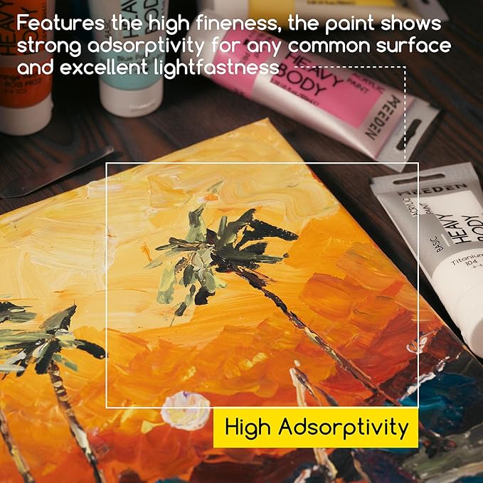 MEEDEN Acrylic Paint Yellow Pale: Bundled with Titanium White Color - 100ml/3.38oz x2 Bulk Heavy Body Acrylic Paint Tubes for Art Craft Painting